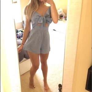 tie front romper